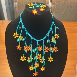 Beautiful flower beaded necklace